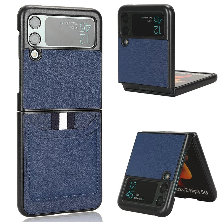 For Samsung Galaxy Z Flip3 5G Case PU Leather Card Holder Phone Back Cover