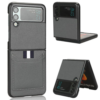 For Samsung Galaxy Z Flip3 5G Case PU Leather Card Holder Phone Back Cover
