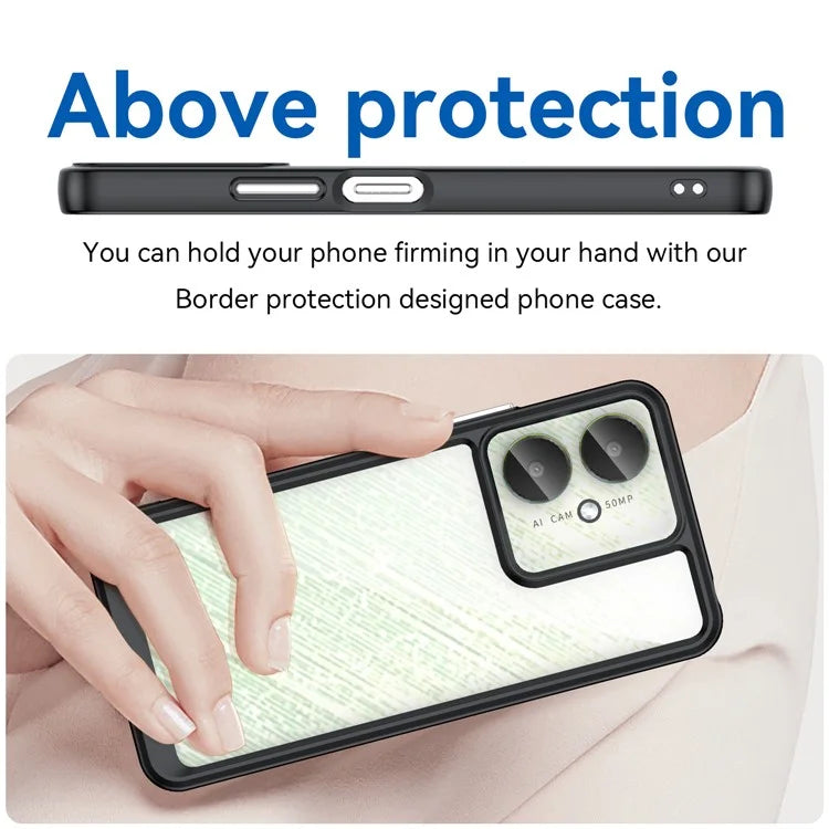 For Xiaomi Redmi 13C 4G / 13C 5G / 13R 5G / Poco C65 4G Hybrid Case TPU+Acrylic Phone Back Cover