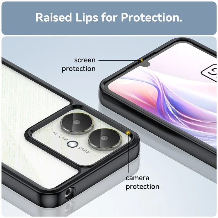 For Xiaomi Redmi 13C 4G / 13C 5G / 13R 5G / Poco C65 4G Hybrid Case TPU+Acrylic Phone Back Cover