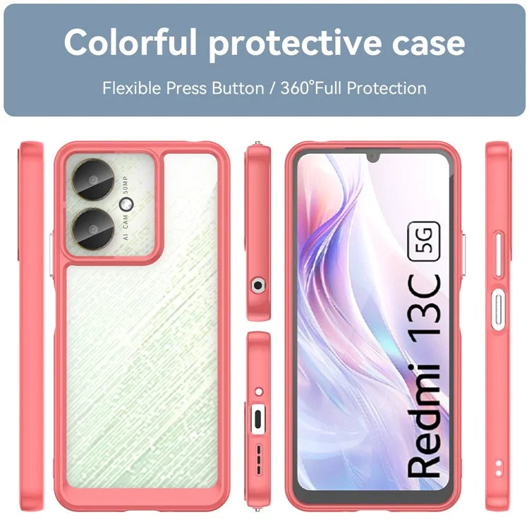 For Xiaomi Redmi 13C 4G / 13C 5G / 13R 5G / Poco C65 4G Hybrid Case TPU+Acrylic Phone Back Cover
