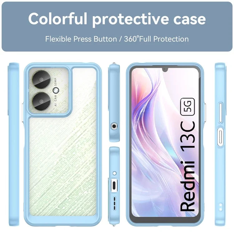 For Xiaomi Redmi 13C 4G / 13C 5G / 13R 5G / Poco C65 4G Hybrid Case TPU+Acrylic Phone Back Cover