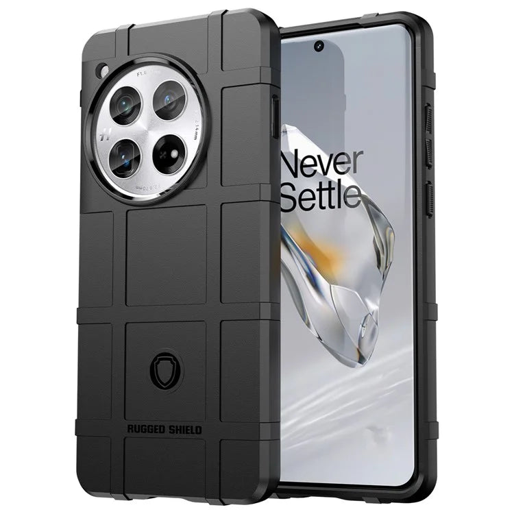 For OnePlus 12 5G Case Anti-Scratch Square Grid TPU Shell Phone Cover