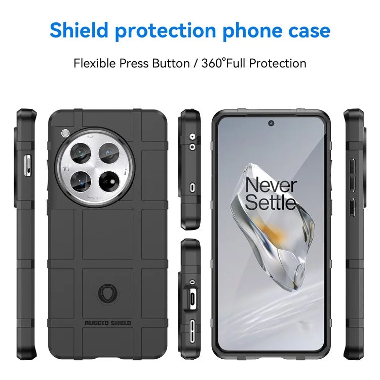 For OnePlus 12 5G Case Anti-Scratch Square Grid TPU Shell Phone Cover