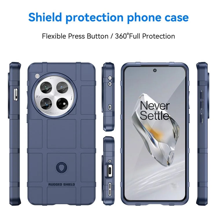 For OnePlus 12 5G Case Anti-Scratch Square Grid TPU Shell Phone Cover