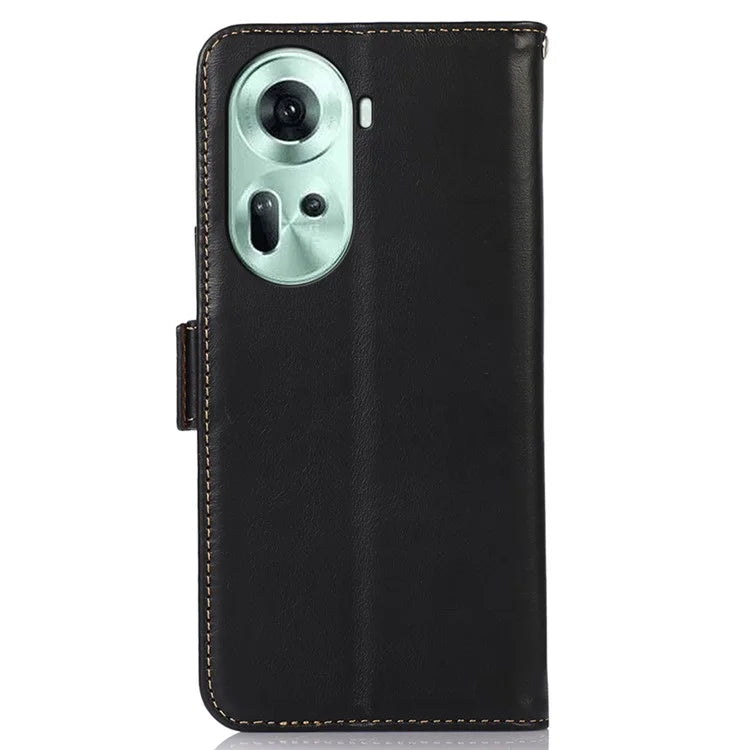 For Oppo Reno11 5G (Global) Case Crazy Horse Texture RFID Blocking Phone Cover