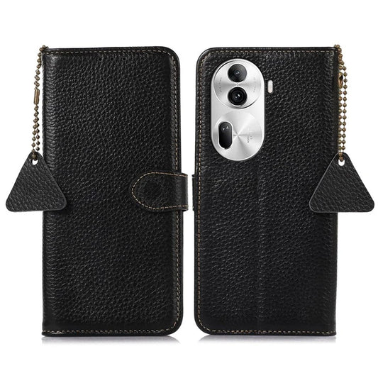 For Oppo Reno11 Pro 5G (Global) / Reno11 (China) 5G Case Genuine Cow Leather RFID Blocking Phone Wallet Cover