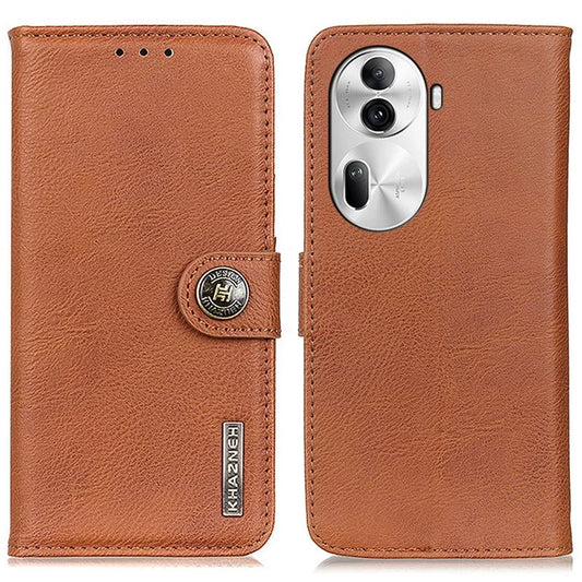 KHAZNEH For Oppo Reno11 Pro 5G (Global) / Reno11 (China) 5G Leather Wallet Phone Case Cowhide Texture