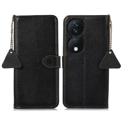 For Honor X7b 4G  Case Genuine Cow Leather RFID Blocking Cell Phone Cover