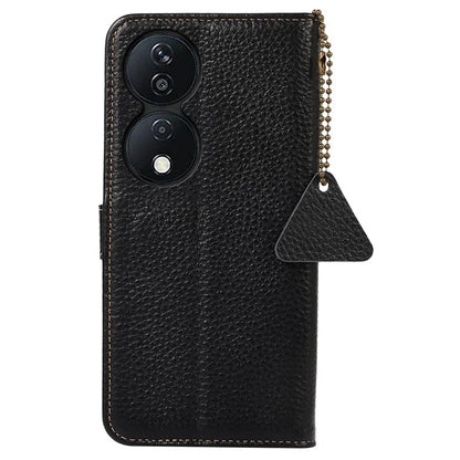 For Honor X7b 4G  Case Genuine Cow Leather RFID Blocking Cell Phone Cover