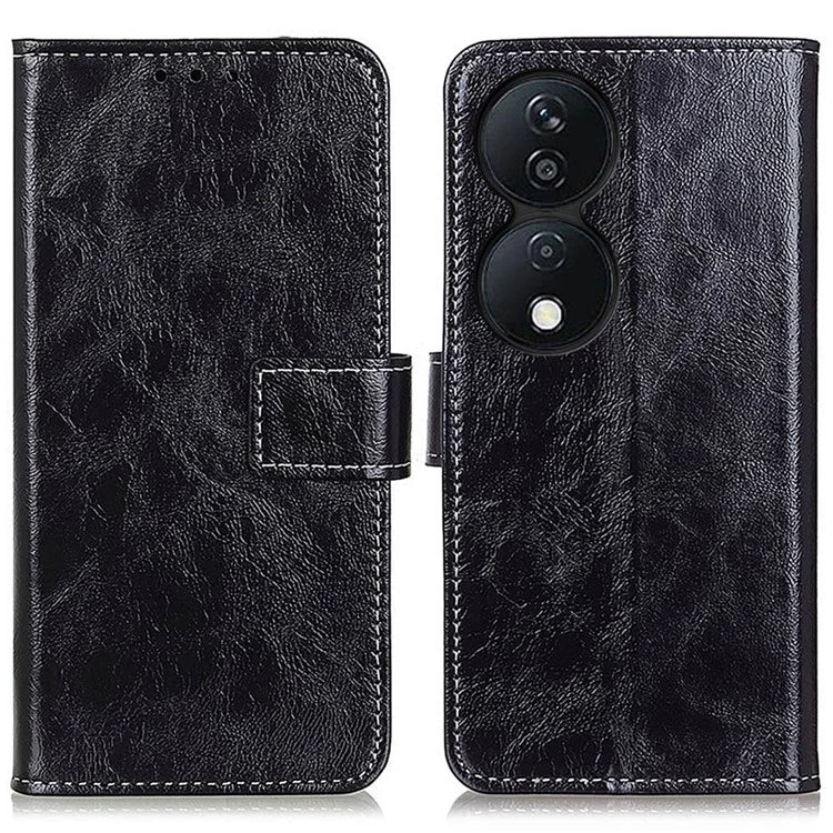 For Honor X7b 4G Wallet Case Retro Crazy Horse Texture Smart Phone Cover