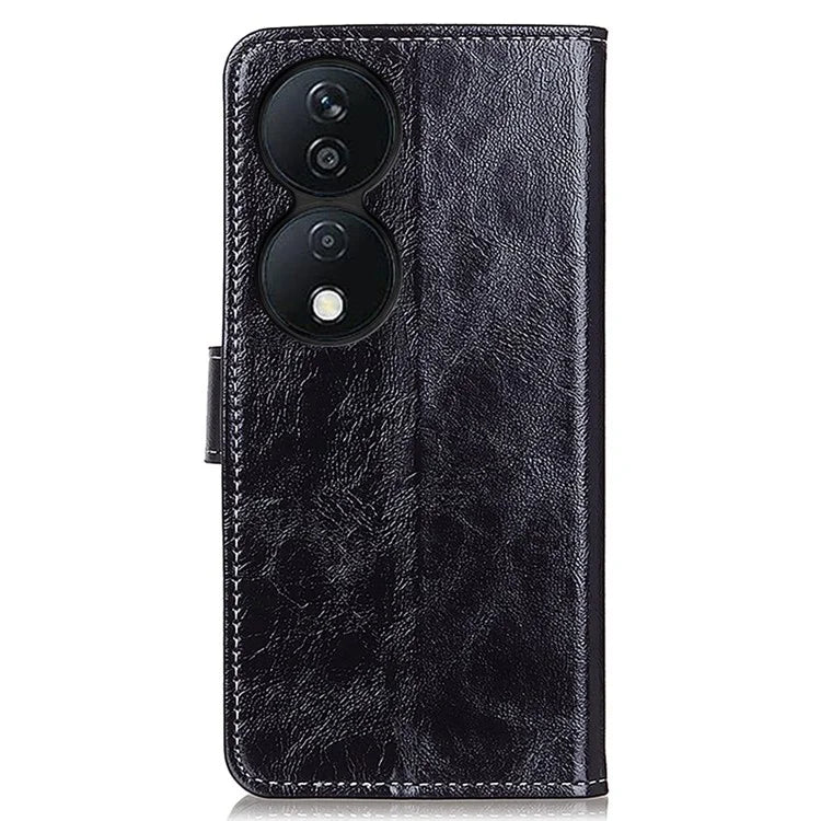 For Honor X7b 4G Wallet Case Retro Crazy Horse Texture Smart Phone Cover