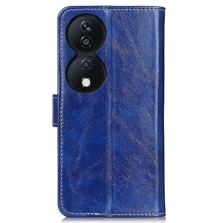 For Honor X7b 4G Wallet Case Retro Crazy Horse Texture Smart Phone Cover