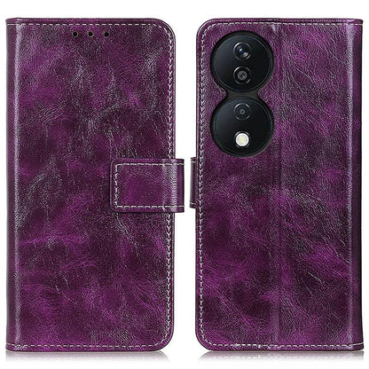 For Honor X7b 4G Wallet Case Retro Crazy Horse Texture Smart Phone Cover