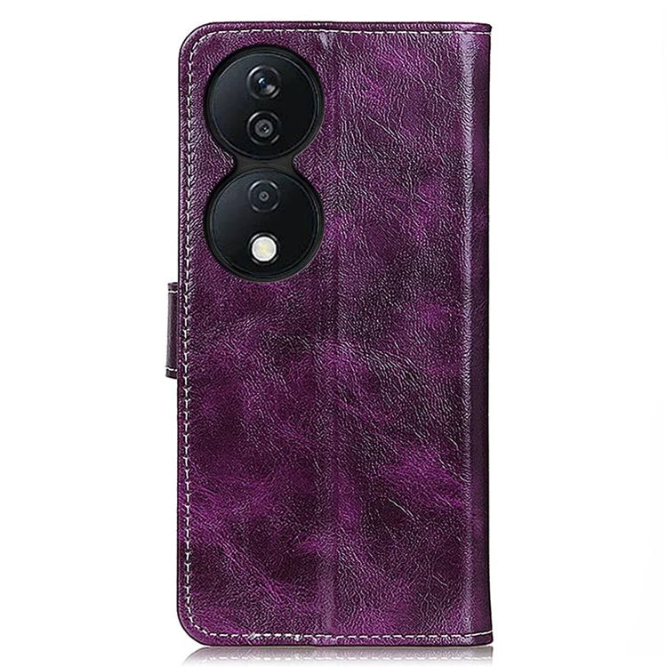 For Honor X7b 4G Wallet Case Retro Crazy Horse Texture Smart Phone Cover