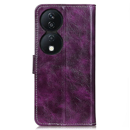 For Honor X7b 4G Wallet Case Retro Crazy Horse Texture Smart Phone Cover