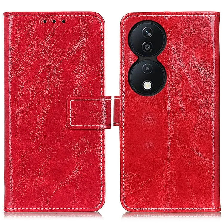 For Honor X7b 4G Wallet Case Retro Crazy Horse Texture Smart Phone Cover