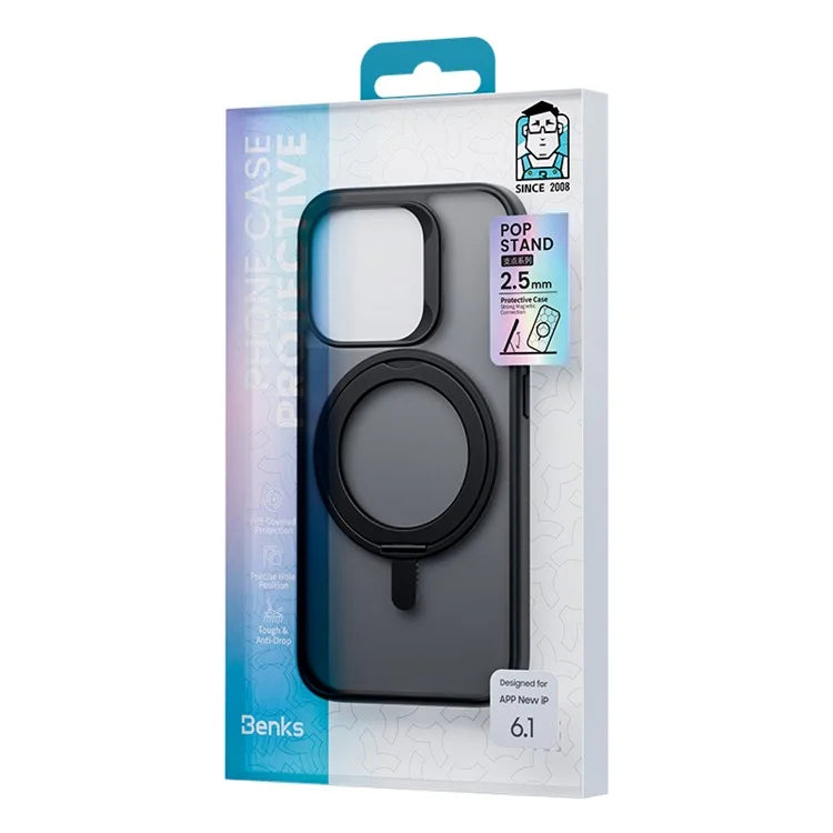 BENKS For iPhone 15 Pro Max Magnetic Case Rotary Kickstand Phone Cover