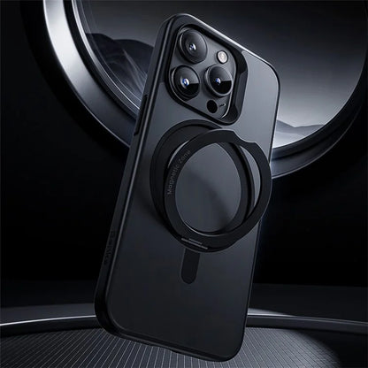 BENKS For iPhone 15 Pro Magnetic Case PC+TPU Phone Cover Rotary Safe Hand Grip Kickstand