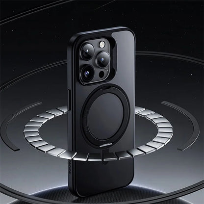 BENKS For iPhone 15 Pro Magnetic Case PC+TPU Phone Cover Rotary Safe Hand Grip Kickstand