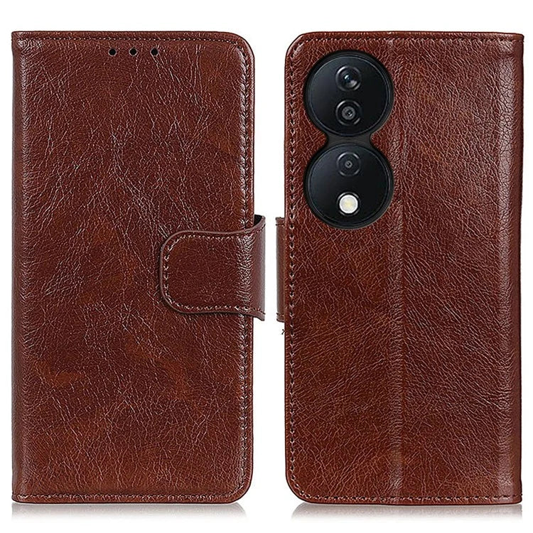 For Honor X7b 4G / Play 50 Plus 5G Wallet Case Nappa Texture Split Leather Phone Cover