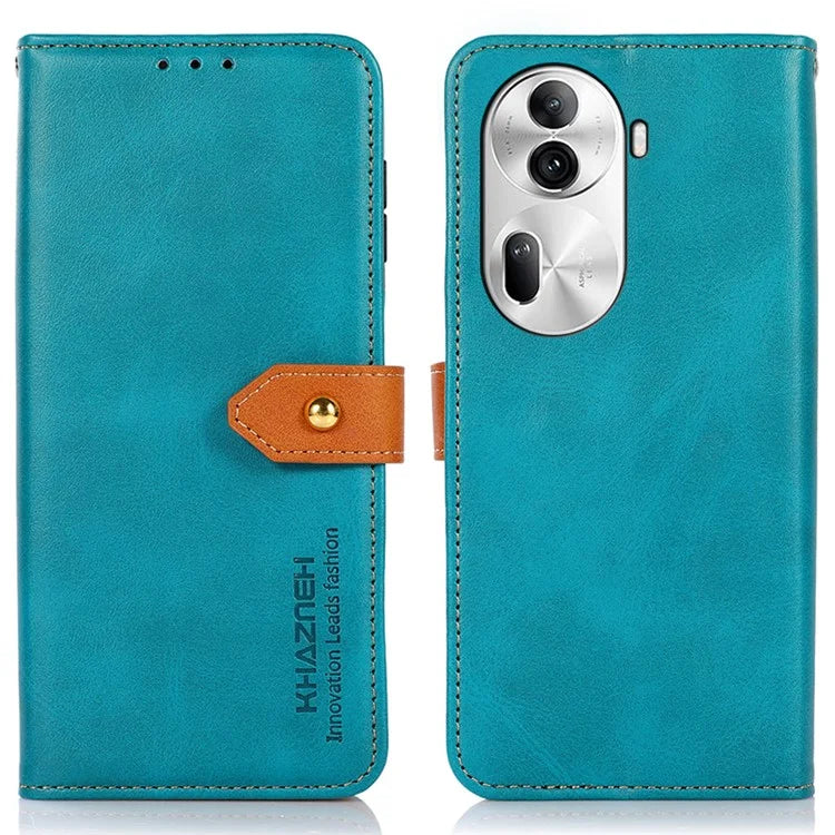 KHAZNEH For Oppo Reno11 Pro 5G (Global) / Reno11 (China) 5G Magnetic Case Golden Buckle PU Leather+TPU Phone Shell