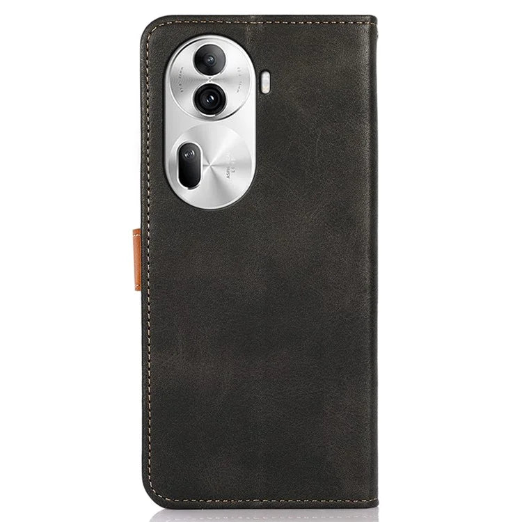 KHAZNEH For Oppo Reno11 Pro 5G (Global) / Reno11 (China) 5G Magnetic Case Golden Buckle PU Leather+TPU Phone Shell