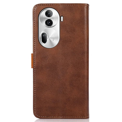 KHAZNEH For Oppo Reno11 Pro 5G (Global) / Reno11 (China) 5G Magnetic Case Golden Buckle PU Leather+TPU Phone Shell