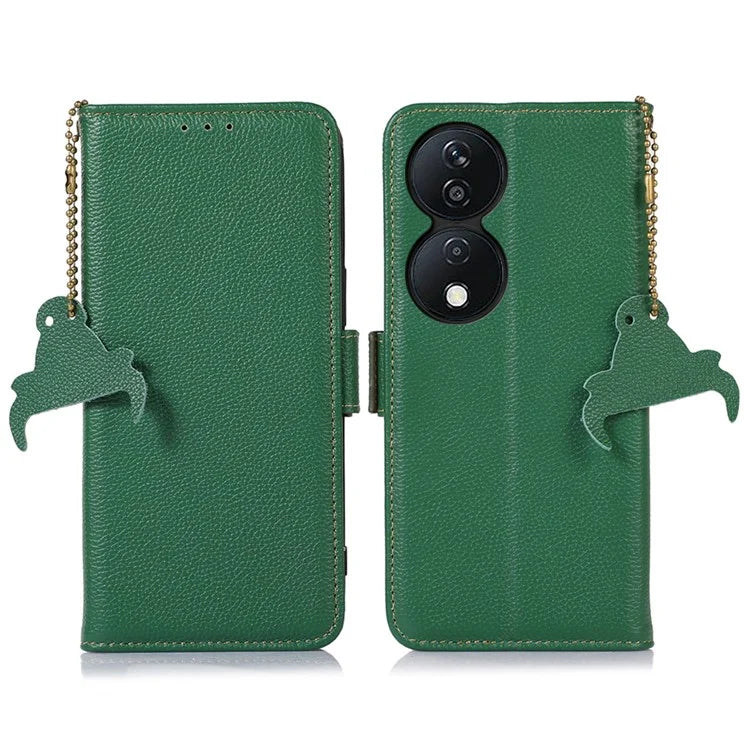 For Honor X7b 4G / Play 50 Plus 5G Genuine Cow Leather Case RFID Blocking Wallet