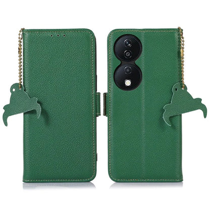 For Honor X7b 4G / Play 50 Plus 5G Genuine Cow Leather Case RFID Blocking Wallet