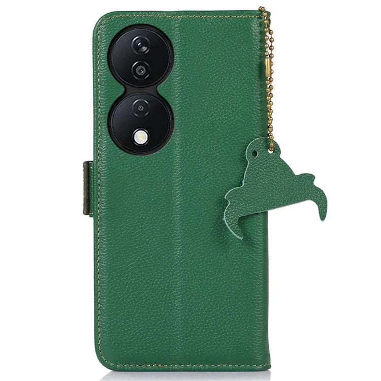 For Honor X7b 4G / Play 50 Plus 5G Genuine Cow Leather Case RFID Blocking Wallet