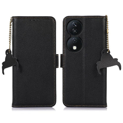 For Honor X7b 4G / Play 50 Plus 5G Genuine Cow Leather Case RFID Blocking Wallet