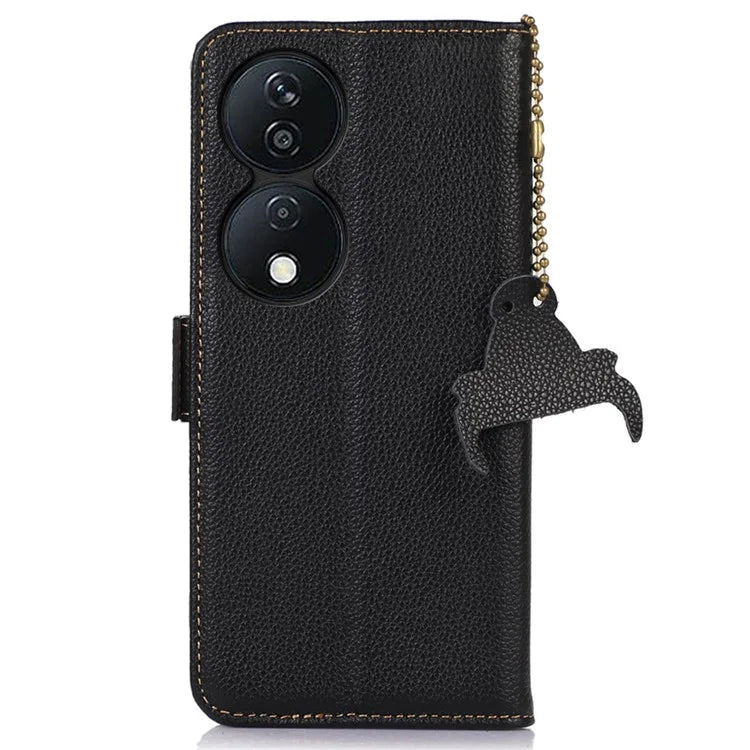 For Honor X7b 4G / Play 50 Plus 5G Genuine Cow Leather Case RFID Blocking Wallet
