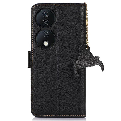 For Honor X7b 4G / Play 50 Plus 5G Genuine Cow Leather Case RFID Blocking Wallet