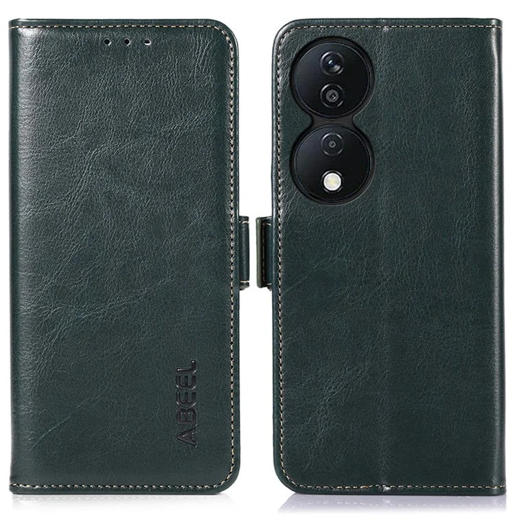 ABEEL For Honor X7b 4G / Play 50 Plus 5G Case PU Leather Crazy Horse Texture Wallet Cover