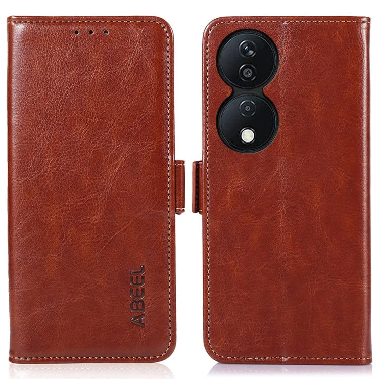 ABEEL For Honor X7b 4G / Play 50 Plus 5G Case PU Leather Crazy Horse Texture Wallet Cover