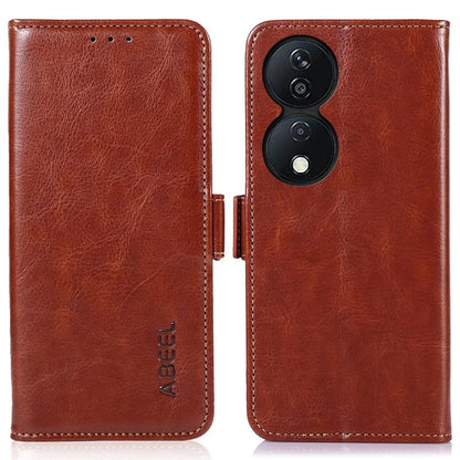 ABEEL For Honor X7b 4G / Play 50 Plus 5G Case PU Leather Crazy Horse Texture Wallet Cover