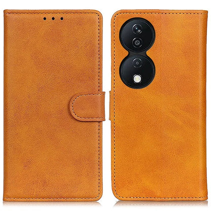 For Honor X7b 4G / Play 50 Plus 5G Leather Case with Wallet Stand Cowhide Texture
