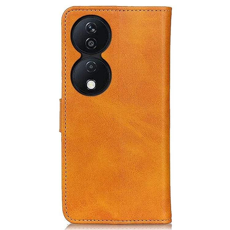 For Honor X7b 4G / Play 50 Plus 5G Leather Case with Wallet Stand Cowhide Texture
