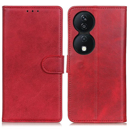 For Honor X7b 4G / Play 50 Plus 5G Leather Case with Wallet Stand Cowhide Texture