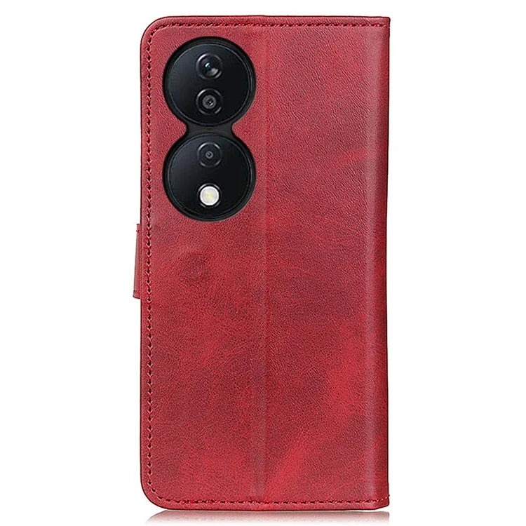 For Honor X7b 4G / Play 50 Plus 5G Leather Case with Wallet Stand Cowhide Texture