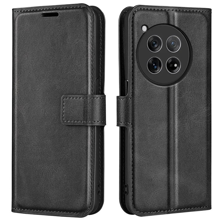 For OnePlus 12 5G PU Leather Folio Cover Magnetic Buckle Flip Phone Case Wallet