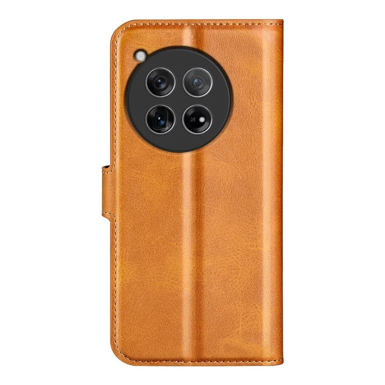 For OnePlus 12 5G PU Leather Folio Cover Magnetic Buckle Flip Phone Case Wallet