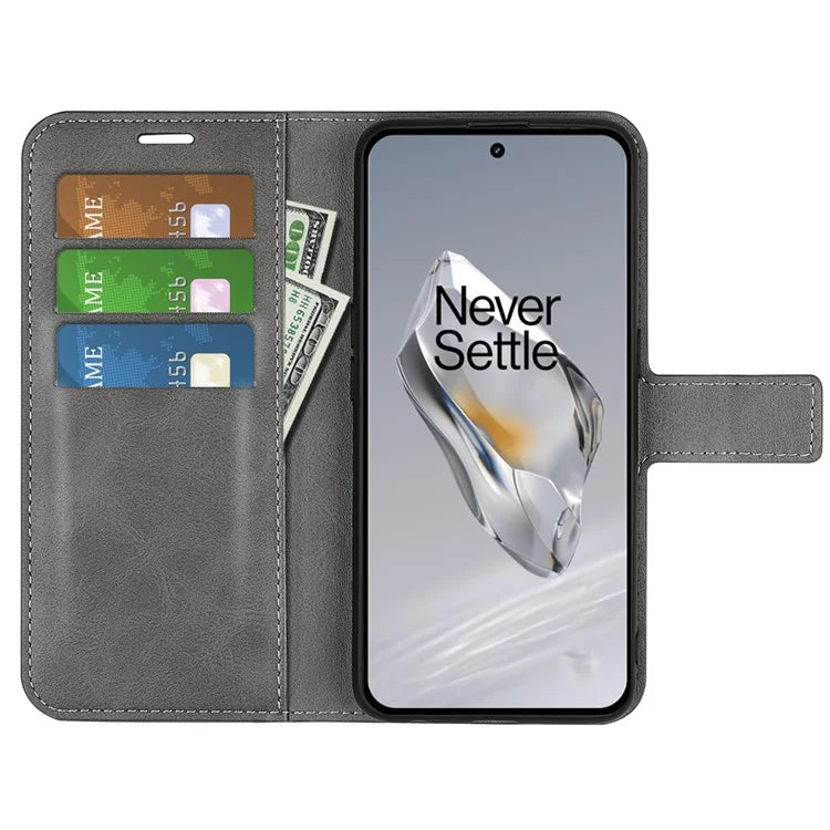 For OnePlus 12 5G PU Leather Folio Cover Magnetic Buckle Flip Phone Case Wallet