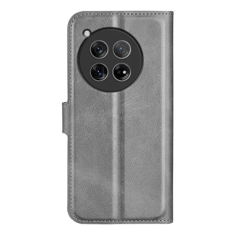 For OnePlus 12 5G PU Leather Folio Cover Magnetic Buckle Flip Phone Case Wallet