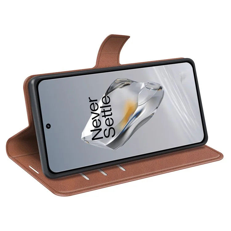 For OnePlus 12 5G PU Leather Folio Cover Magnetic Buckle Flip Phone Case Wallet