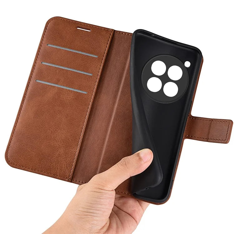 For OnePlus 12 5G PU Leather Folio Cover Magnetic Buckle Flip Phone Case Wallet