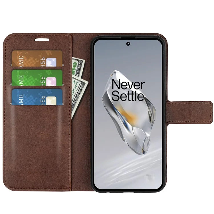 For OnePlus 12 5G PU Leather Folio Cover Magnetic Buckle Flip Phone Case Wallet