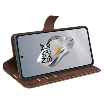 For OnePlus 12 5G PU Leather Folio Cover Magnetic Buckle Flip Phone Case Wallet