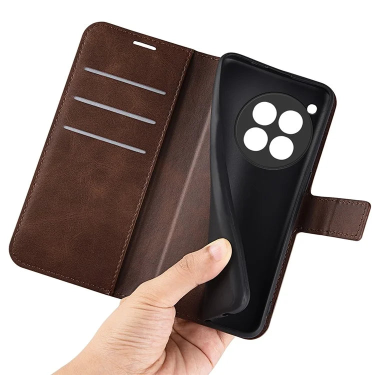 For OnePlus 12 5G PU Leather Folio Cover Magnetic Buckle Flip Phone Case Wallet